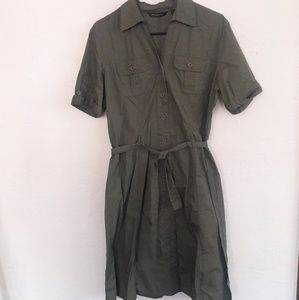 Great Northwest Olive Safari Shirt Dress